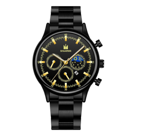 Men Stainless Steel Quartz Watch with Date Calendar 010