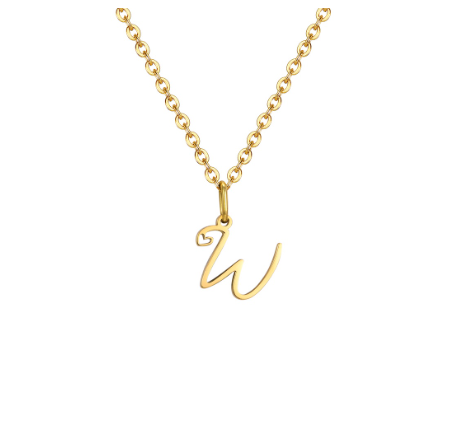 Vnox Initial with Hollow Heart Pendant Necklace,18K Gold Dainty Letter Choker Necklace Gift for Women Necklace Jewelry W