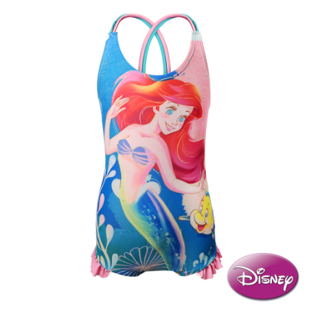 Disney Princess Ariel Crisscross One Piece Bikini Girls Kids Swimwear