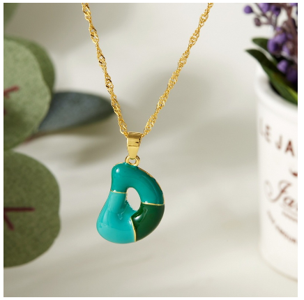 Dropping Oil 26 English Letter Pendant Necklace Fashion Colorful Letter Necklace Men's and Women's Jewelry