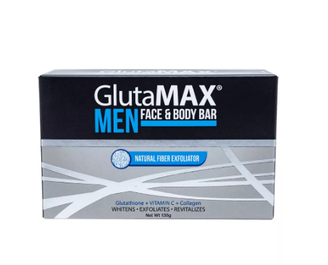 GLUTAMAX Men Face and Body Bar Natural Fiber Exfoliant 135G