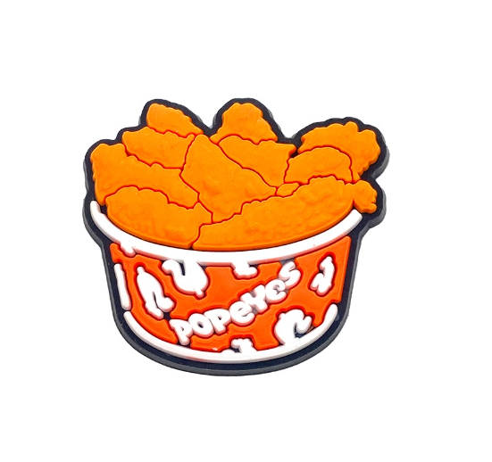 Cartoon Hamburger Food Croc Accessories Fried Chicken Jibbits Charm Popeyes Fries Jibits Crocs for Women Shoe Charms Pins Decoration f4