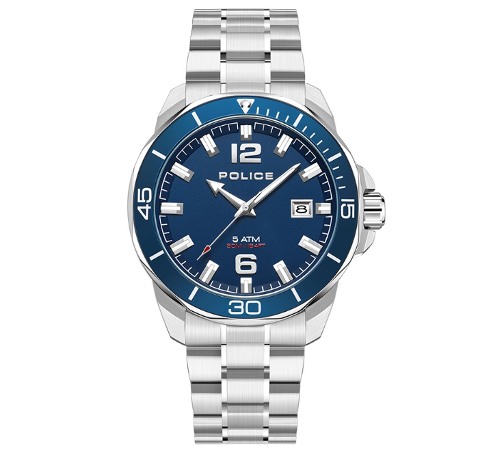 Police Thornton Silver Stainless Steel Analog Quartz Watch For Men PPEWJH2228103