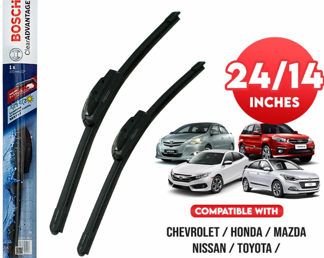 Bosch Wiper Blade Clear Advantage Wiper Blade Set Banana Type BCA24 24' ' And BCA14 14' ' Set of 2