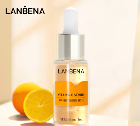 LANBENA Vitamin C Whitening Serum Moisturizer Remove Freckle Speckle Fade Dark Spots Anti-Aging Skincare 15ML
