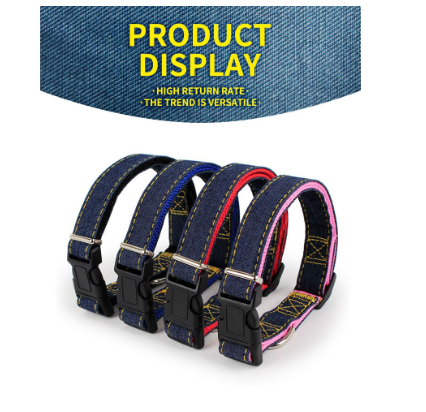 Pet Collar For Big Dog Collar Dog Denim Collar Dog necklace Cat collar Pet Adjustable Collar