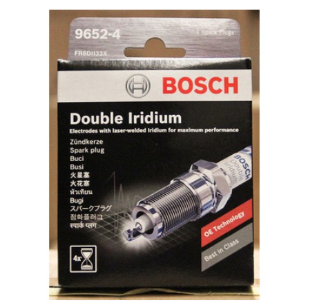 Bosch FR8DII33X Double Iridium Spark Plug (Set of 4)(CrossRef BKR5EIX-11 BKR5E-11) 0242230534 (9652)