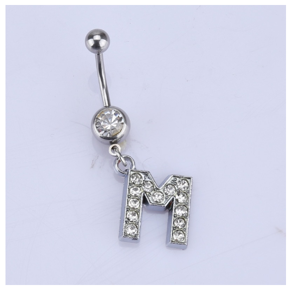 Body Piercing Drop Dangle Belly Button Rings Navel 26 Letter Ring Jewelry Sexy M