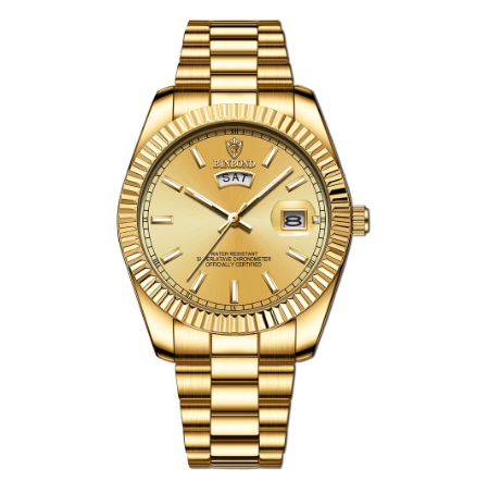 Binbond Watch Men Steel Band Waterproof Casual Classic Dual Calendar Luminous Men's Watch Simple Atmospheric Men's Watch 001