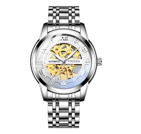 FNGEEN 6020 Men's Automatic Mechanical Watch SILVER