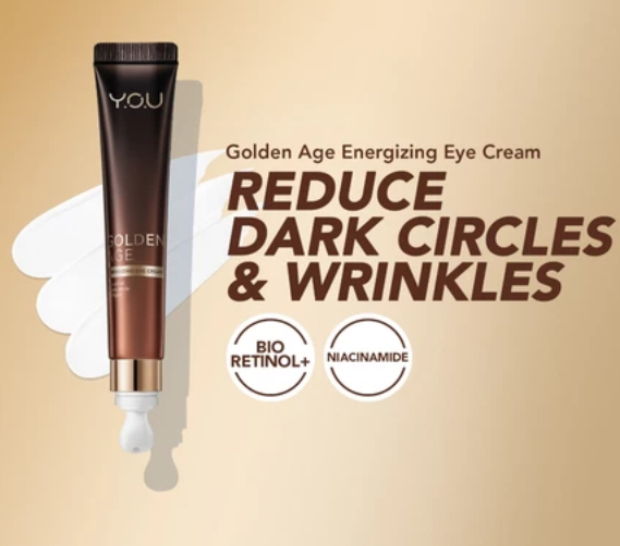Y.O.U Golden Age Energizing Eye Cream | Bakuchiol | Reduce Eyebags & Wrinkles 15ml