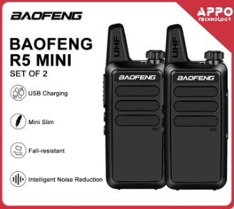 Baofeng R5 Mini Walkie Talkie 2 Piece Set Portable Two Channel Radio