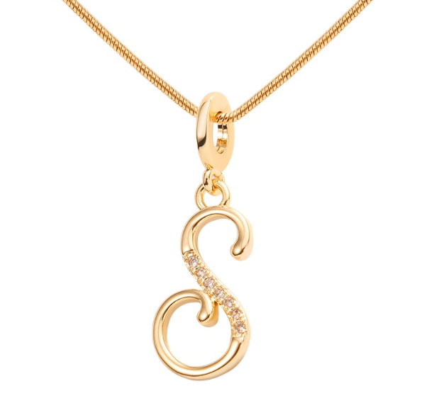Lisa 18k Gold Plated Necklace Letter Pendant Fashion Accessories Necklace Women S