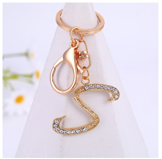 New A-Z 26 Letter Key Chains Stainless Steel Keychain Charm Fashion Accessories Key Ornaments S