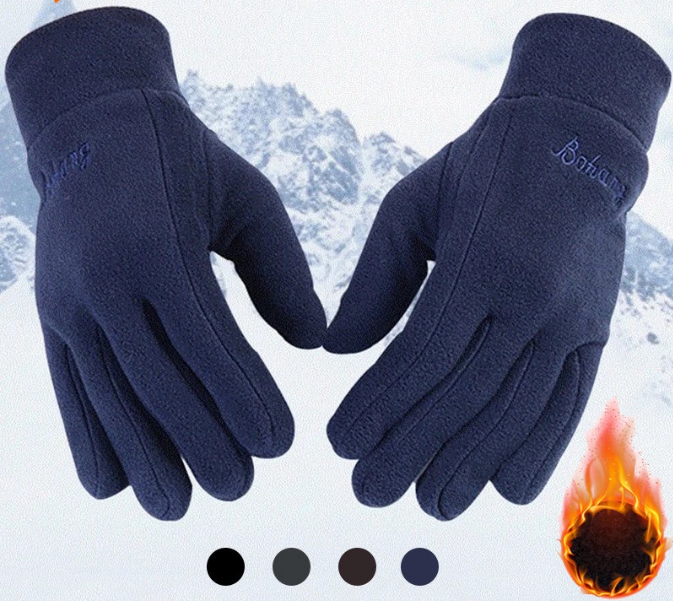 Winter Thermal Windproof Full Finger Mittens Outdoor Sports Gloves Women Men Unisex Cold Resistance Thicken Warm Gloves Fleece