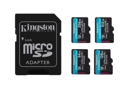Kingston Canvas Go Plus 64GB/128GB/256GB/512GB MicroSDXC MicroSD Memory Card