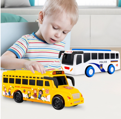 Sunny Shop Story Music Lighting Rotating Car School City Bus Toys for kids