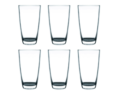 UNION GLASS Clear Glass Highball Water, Juice, Soda, Liquor Glass 345ml | 12oz [Set of 6]