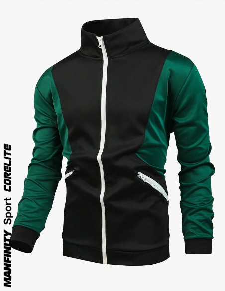 Manfinity Sport Corelite Men's Zipper Front Colorblocked Sports Jacket Workout Tops