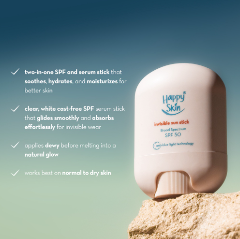 Happy Skin Invisible Sun Stick Broad Spectrum SPF 50 Sunscreen Stick