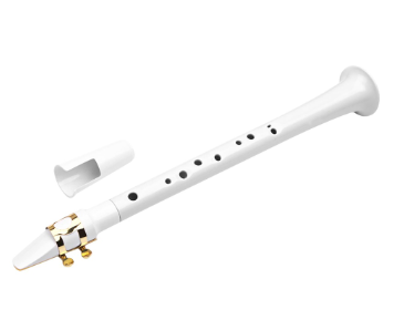 White Pocket Sax Portable Mini Saxophone Key of C Little Plastic Saxophone with Carrying Bag Woodwind Instrument