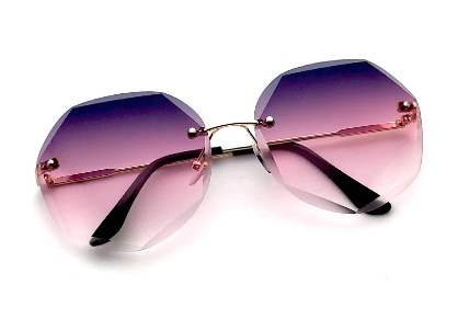 LUSEEN New Metal Rimless Korean Sunglasses for Women Gradient UV400 AG1111