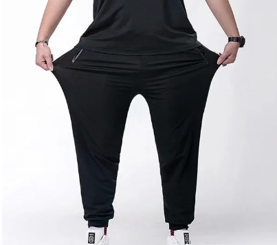 Breathable fabric plus size jogging pants