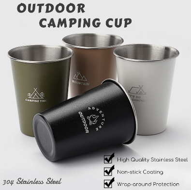 Stainless Steel Outdoor Camping Mini Cup Outdoor Travel Camping Tableware 304 Stainless Steel Fashion Personality Water Cup