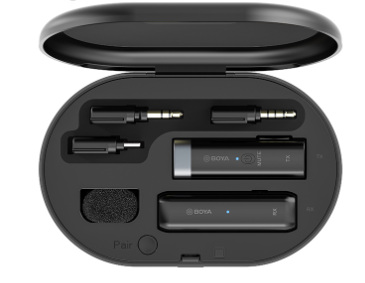 Boya BY-WM3D WM3U Wireless Mini Microphone with Charging Case Plug and Play Mic MFi Certified for iOS Android Type-C Smartphones