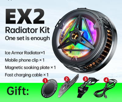 PLEXTONE HeatSink EX2 Mobile Phone Gaming Radiator Cooling Fan Hurricane Turbofan Cooler Portable