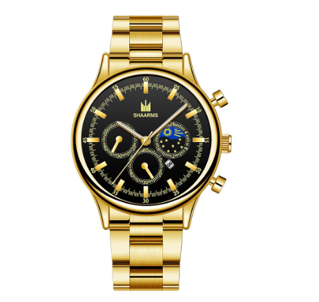 Men Stainless Steel Quartz Watch with Date Calendar 06