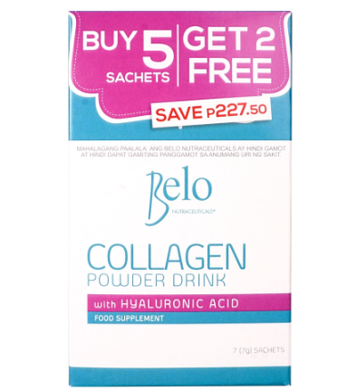 Belo Nutraceuticals Collagen Unflavored Drink (Buy 5 Sachets, Get 2 Free)