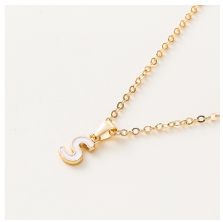 St.kunkka Three-Dimensional Metal English Letter Pendant Necklace Ladies Necklace A-Z for Gift S