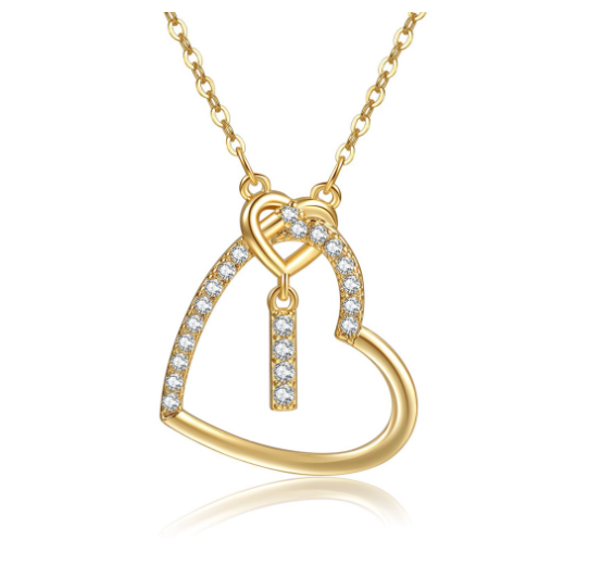 A-Z Letter Necklaces Fashionable Heart Pendant Accessories Women's Necklace I