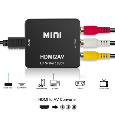 HDMI to AV (RCA) Converter AV/CVBS Adapter HD 1080P Mini HDMI2AV Video Converter Scaler Adapter