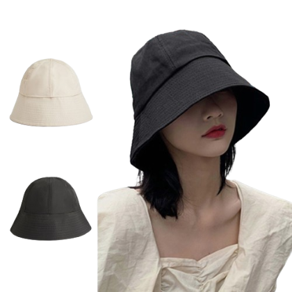 Lovito Women Casual Plain Basic Multipurpose Hat L63AD264 (White/Black)