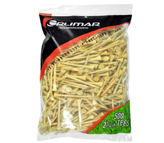 Orlimar Wooden Golf Tees 2 3/4-Inch, Bulk, Natural (500 Count)