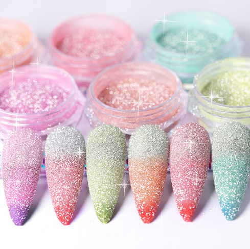 BORN PRETTY Reflective Thermal Nail Glitter Color Change Powder Nail Art Shinning Pigment Crystal Rhinestone Sequins Chrome Gel Polish