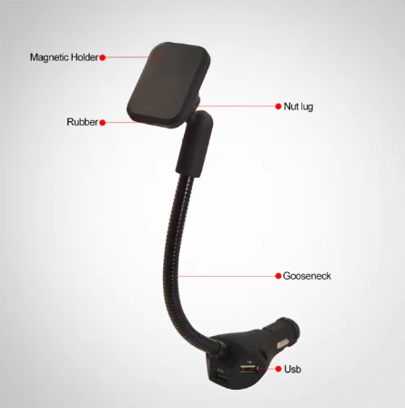 3 USB Car charger magnetic holder 5.5A