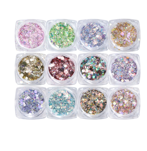 Cathy Kathy 12 Designs Per Pack Nail Glitters Nail Art Design Glitter Pack Assorted Color Per Pack