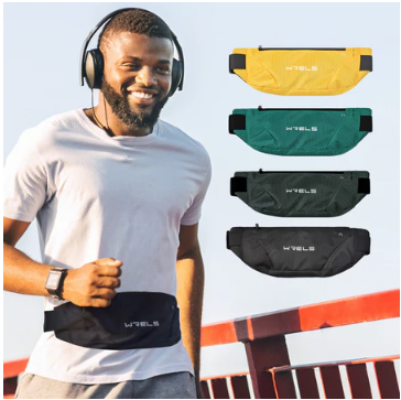 WRELS Sports running waist bag, waterproof, shockproof, lightweight with headphone jack