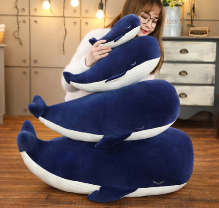 Cute Blue Whale Plush Toys Stuffed Sea Animals Pillow Dolls for Girls Kids Gifts [new]