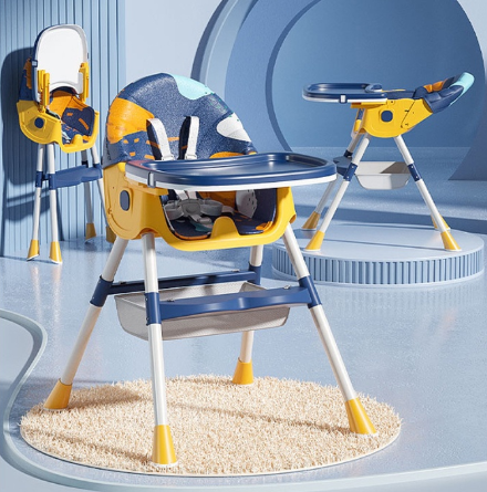 BABYBOOM Doodle Design Adjustable High Chair Dining Chair Baby Booster with Tray