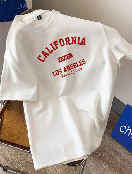 Manfinity Hypemode White Knitted Big Size Men Short Sleeve Crew Neck T-Shirt