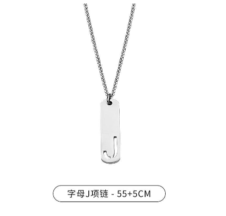Stainless Steel 26 English Alphabet Pendant Necklace Fashion Men's Letter Necklace Jewelry Wholesale J