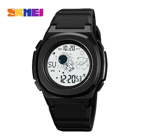 SKMEI Fashion Sport Waterproof Watch Digital For Men And Women 2024 WHITE BLACK