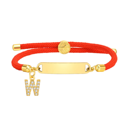 Vnox Custom Initial Letter Name Baby Bracelet Personalized Newborn Child Birth Gift Red Thread Rope Bracelet Adjustable Handchain W