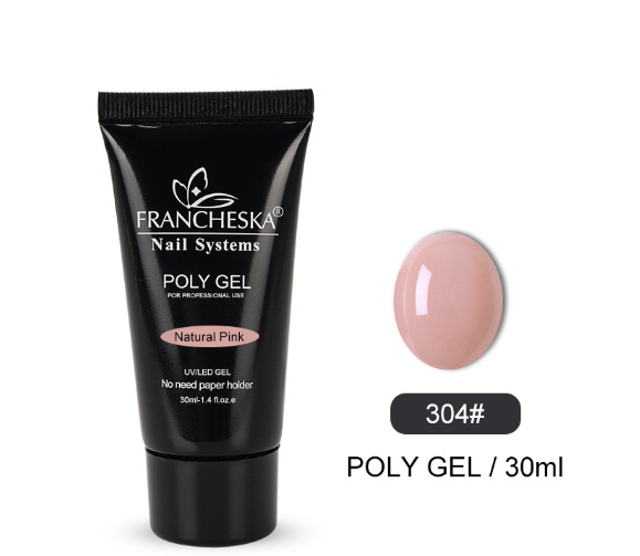 FRANCHESKA 30ML Poly Nail Gel UV LED Quick Extension Gel Varnish Nail Polish For Nail Art Beginner - Natural Pink