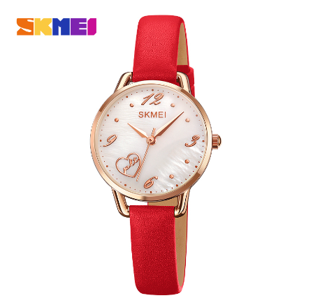 SKMEI Women Watch Delicate Belt Quartz Sports For 2005 ROSEGOLD RED