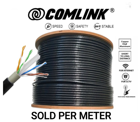 COMLINK CAT6 Outdoor Indoor Cable UTP Ethernet Lan Cable Waterproof Cable Sold Per Meter